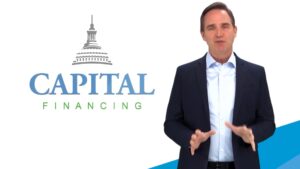 Video sales letter example — professional spokesperson delivering a conversion-focused VSL for Capital Financing